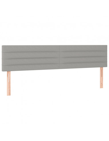 Testiera a LED Grigio Chiaro 200x5x78/88 cm in Tessuto