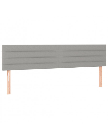 Testiera a LED Grigio Chiaro 200x5x78/88 cm in Tessuto