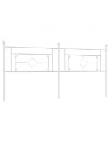 Testiera in Metallo Bianco 193 cm