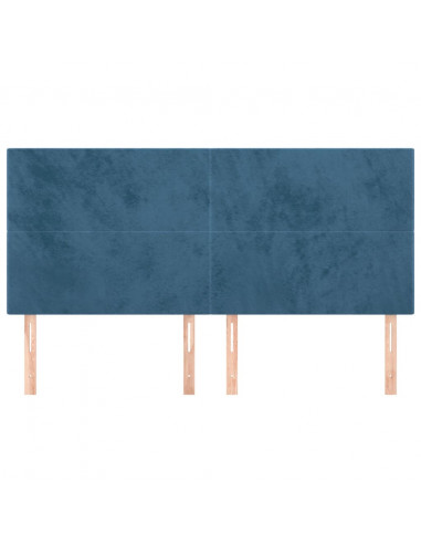 Testiera 4 pz Blu Scuro 80x5x78/88 cm in Velluto