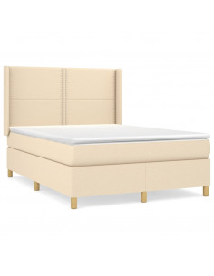 Giroletto a Molle con Materasso Crema 140x200 cm in Tessuto 2