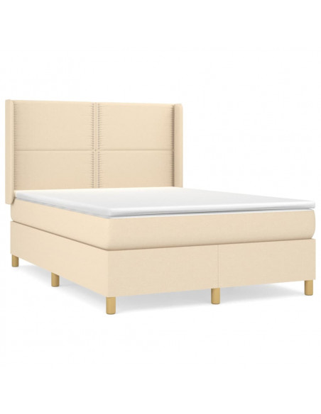 Giroletto a Molle con Materasso Crema 140x200 cm in Tessuto