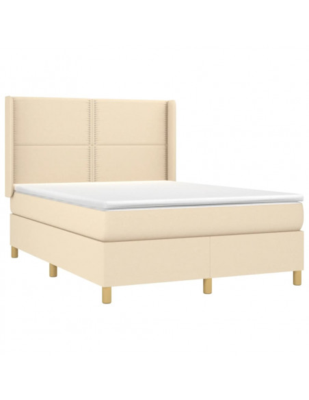 Giroletto a Molle con Materasso Crema 140x200 cm in Tessuto
