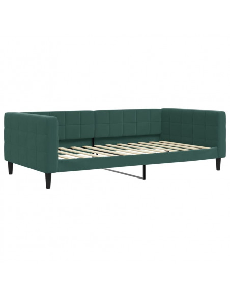 Letto da Giorno Verde Scuro 100x200 cm in Velluto