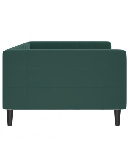 Letto da Giorno Verde Scuro 100x200 cm in Velluto