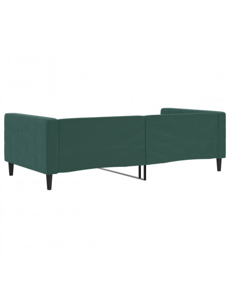 Letto da Giorno Verde Scuro 100x200 cm in Velluto