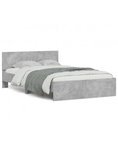 Giroletto con Testiera Grigio Cemento 135x190 cm