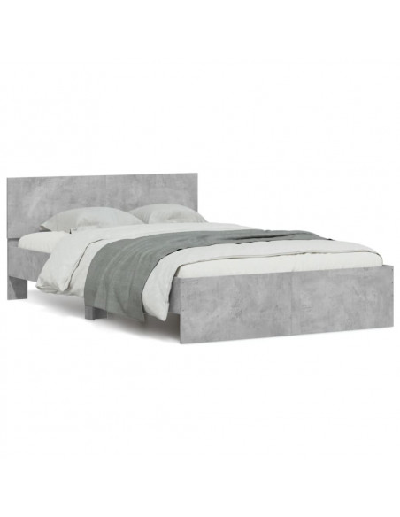 Giroletto con Testiera Grigio Cemento 135x190 cm