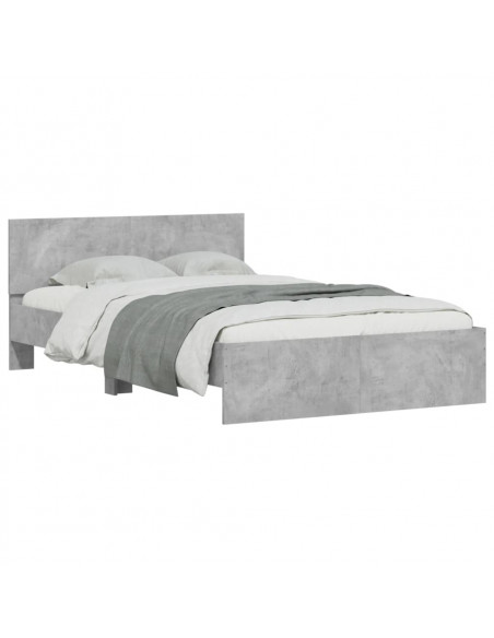 Giroletto con Testiera Grigio Cemento 135x190 cm