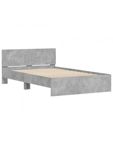 Giroletto con Testiera Grigio Cemento 135x190 cm