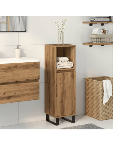 Armadietto da Bagno Rovere Artigianale 30x30x100 cm Truciolato