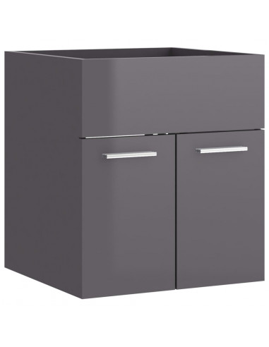 Mobile Sottolavabo Grigio Lucido 41x38,5x46cm Legno Multistrato