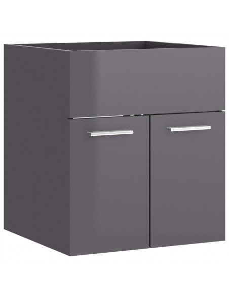 Mobile Sottolavabo Grigio Lucido 41x38,5x46cm Legno Multistrato