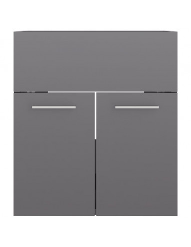Mobile Sottolavabo Grigio Lucido 41x38,5x46cm Legno Multistrato