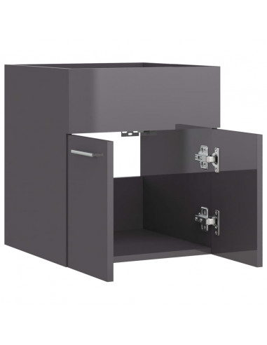 Mobile Sottolavabo Grigio Lucido 41x38,5x46cm Legno Multistrato