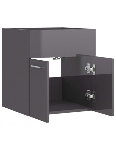 Mobile Sottolavabo Grigio Lucido 41x38,5x46cm Legno Multistrato
