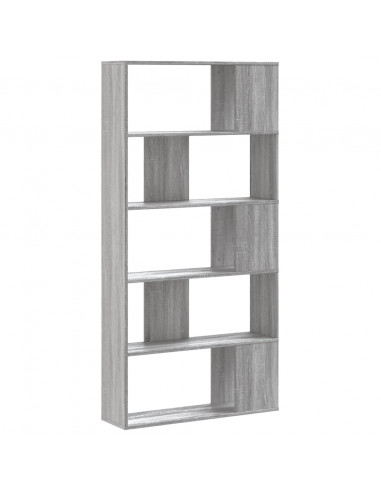 Libreria 5 Ripiani Grigio Sonoma 80,5x23,5x162,5cm Multistrato