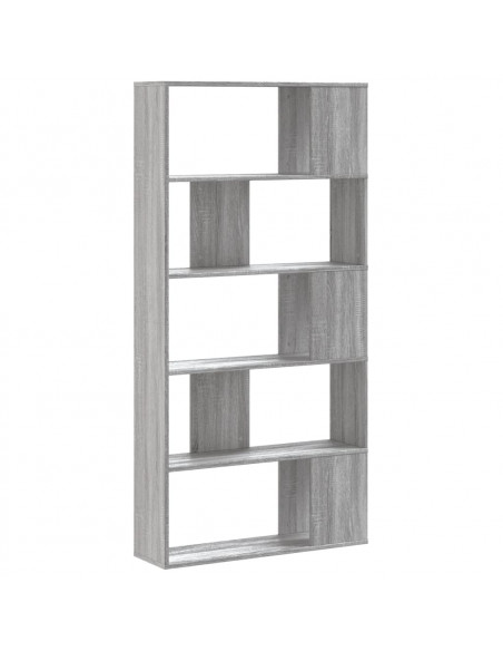 Libreria 5 Ripiani Grigio Sonoma 80,5x23,5x162,5cm Multistrato