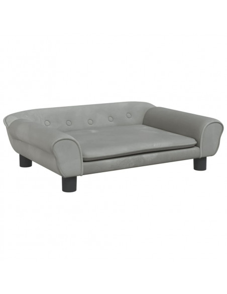 Lettino per Cani Grigio Chiaro 70x48x22 cm in Velluto