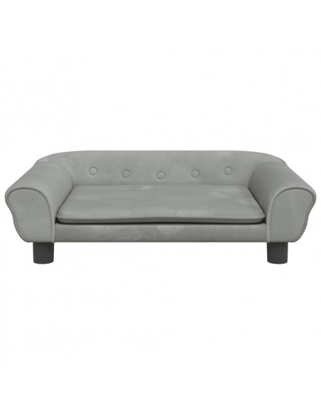 Lettino per Cani Grigio Chiaro 70x48x22 cm in Velluto