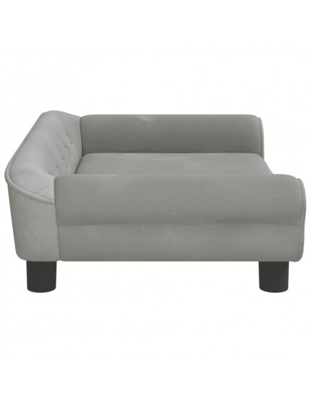 Lettino per Cani Grigio Chiaro 70x48x22 cm in Velluto