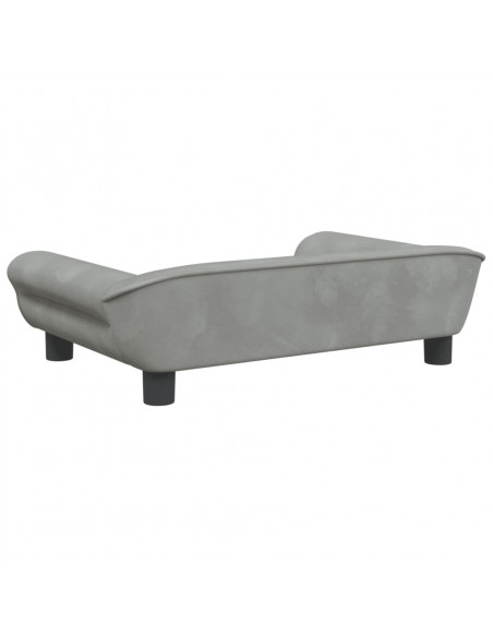 Lettino per Cani Grigio Chiaro 70x48x22 cm in Velluto