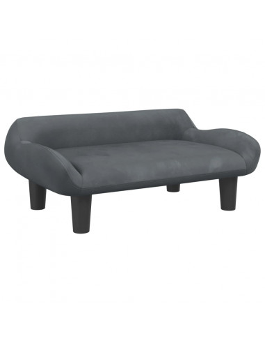 Lettino per Cani Grigio Scuro 70x40x24 cm in Velluto