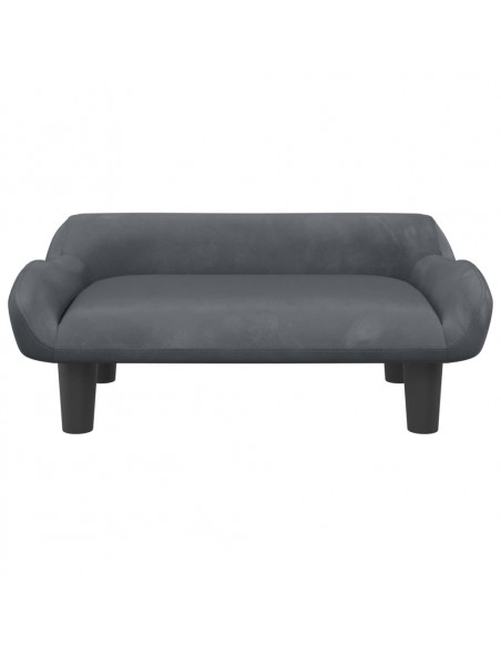 Lettino per Cani Grigio Scuro 70x40x24 cm in Velluto