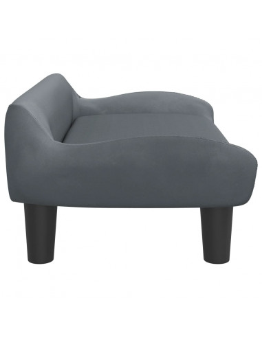 Lettino per Cani Grigio Scuro 70x40x24 cm in Velluto