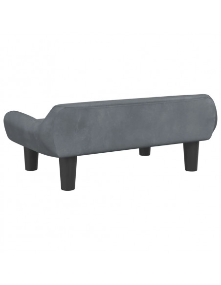 Lettino per Cani Grigio Scuro 70x40x24 cm in Velluto