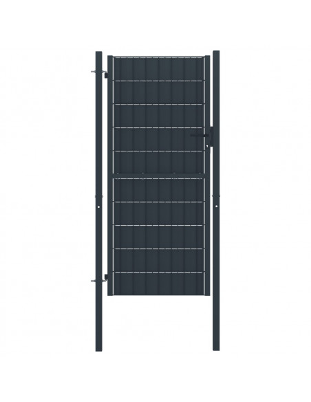 Cancello per Recinzione in PVC e Acciaio 100x164 cm Antracite
