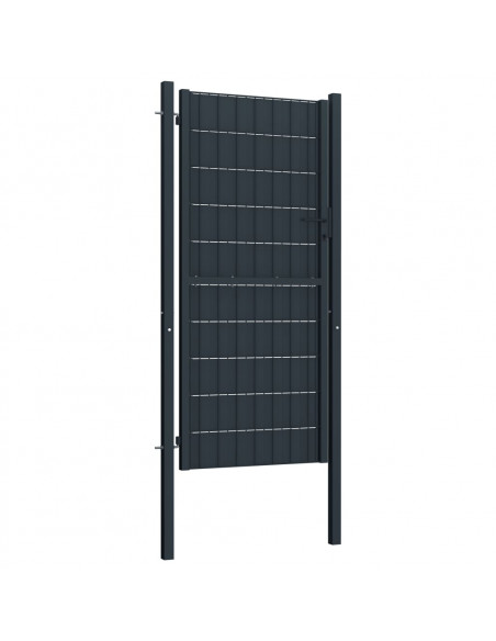 Cancello per Recinzione in PVC e Acciaio 100x164 cm Antracite