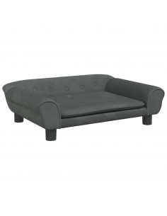 Lettino per Cani Grigio Scuro 70x48x22 cm in Velluto 2