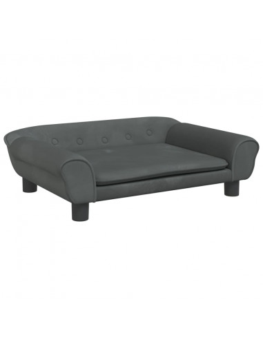 Lettino per Cani Grigio Scuro 70x48x22 cm in Velluto