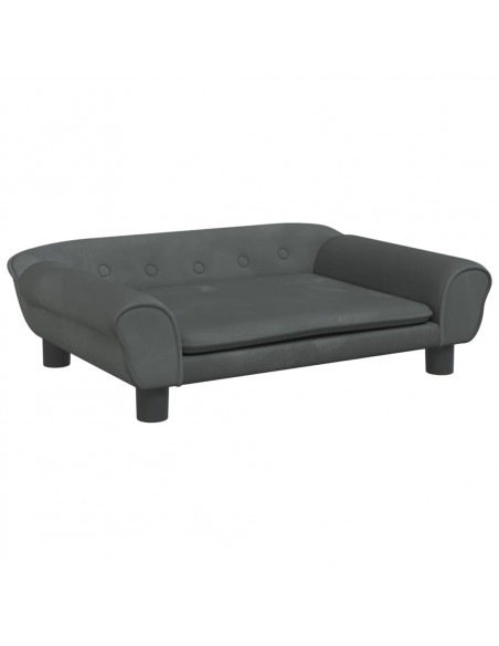 Lettino per Cani Grigio Scuro 70x48x22 cm in Velluto
