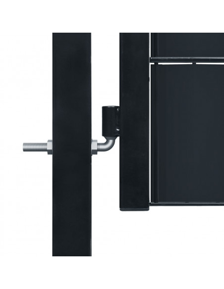 Cancello per Recinzione in PVC e Acciaio 100x164 cm Antracite