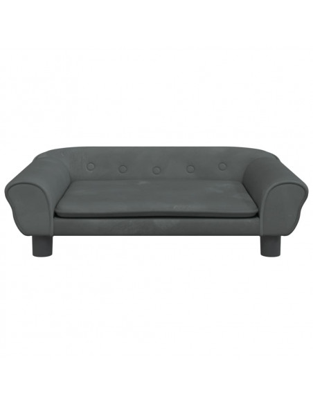 Lettino per Cani Grigio Scuro 70x48x22 cm in Velluto