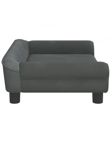 Lettino per Cani Grigio Scuro 70x48x22 cm in Velluto