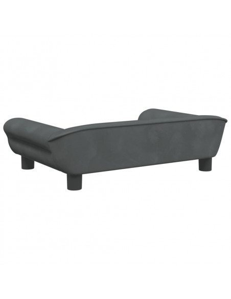 Lettino per Cani Grigio Scuro 70x48x22 cm in Velluto
