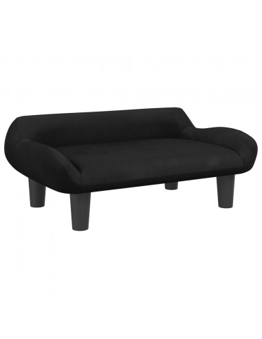 Lettino per Cani Nero 70x40x24 cm in Velluto