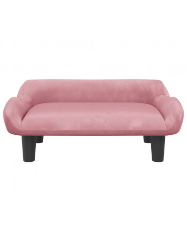Lettino per Cani Rosa 70x40x24 cm in Velluto