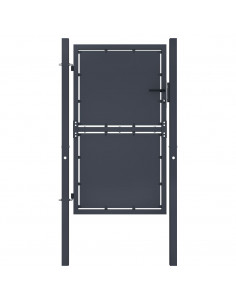 Cancello da Giardino in Acciaio 100x125 cm Antracite 2