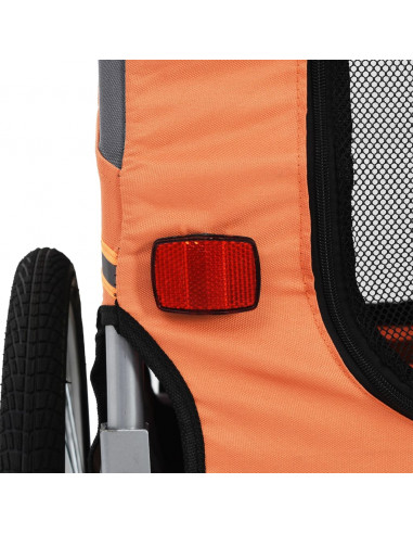Rimorchio da Bici per Cani Arancione e Grigio