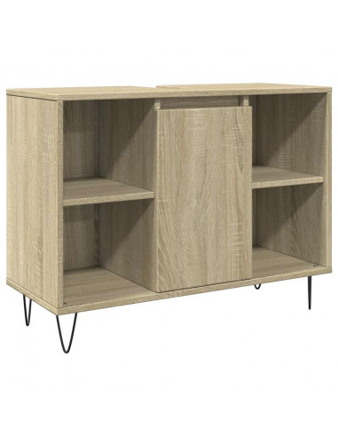 Set Mobili da Bagno 3 pz Rovere Sonoma in Legno Multistrato