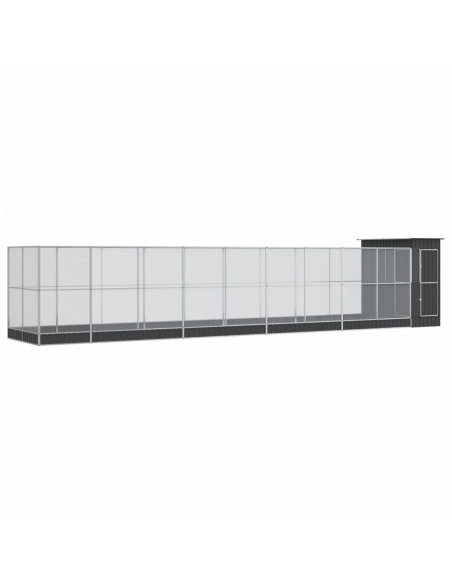 Voliera con Estensione Argento 1037x203x216 cm in Acciaio