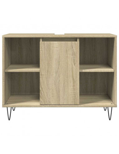 Set Mobili da Bagno 3 pz Rovere Sonoma in Legno Multistrato