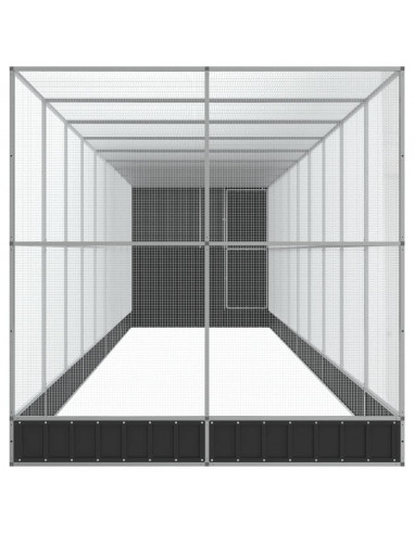 Voliera con Estensione Argento 1037x203x216 cm in Acciaio