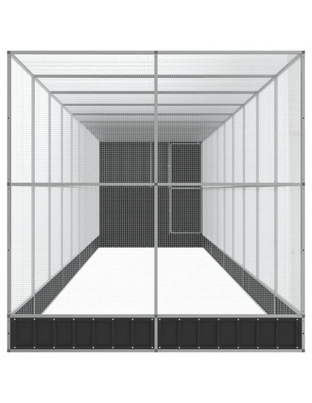 Voliera con Estensione Argento 1037x203x216 cm in Acciaio
