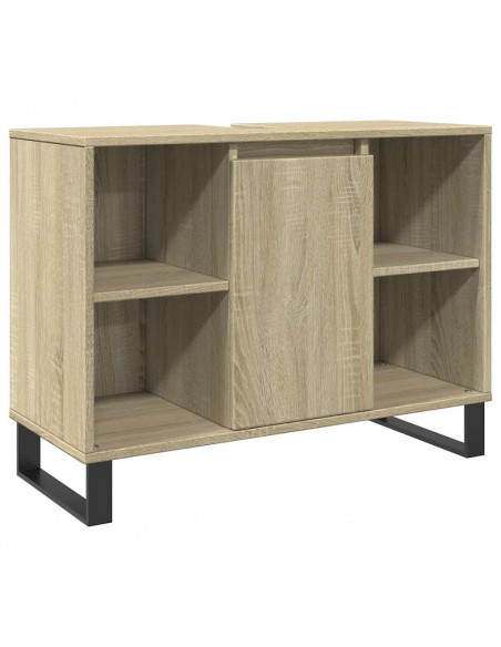 Set Mobili da Bagno 3 pz Rovere Sonoma in Legno Multistrato
