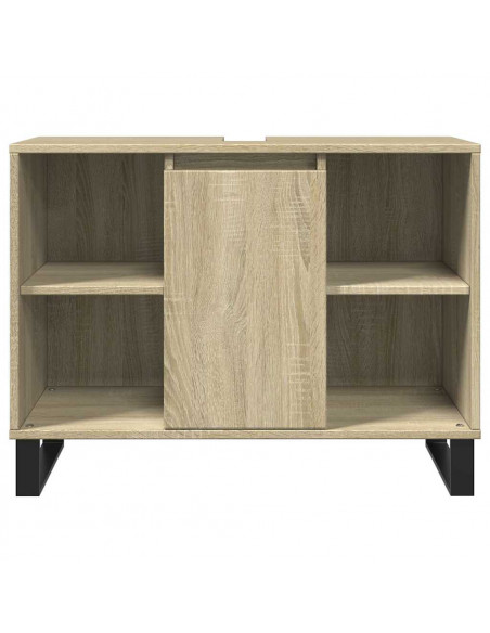Set Mobili da Bagno 3 pz Rovere Sonoma in Legno Multistrato